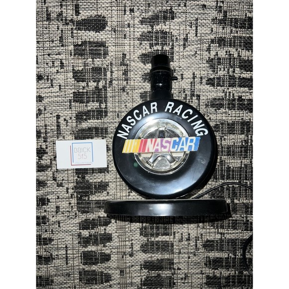 Vintage NASCAR Racing Lamp Tire Checkered Night Light Desk Lamp 1998 - Picture 1 of 4